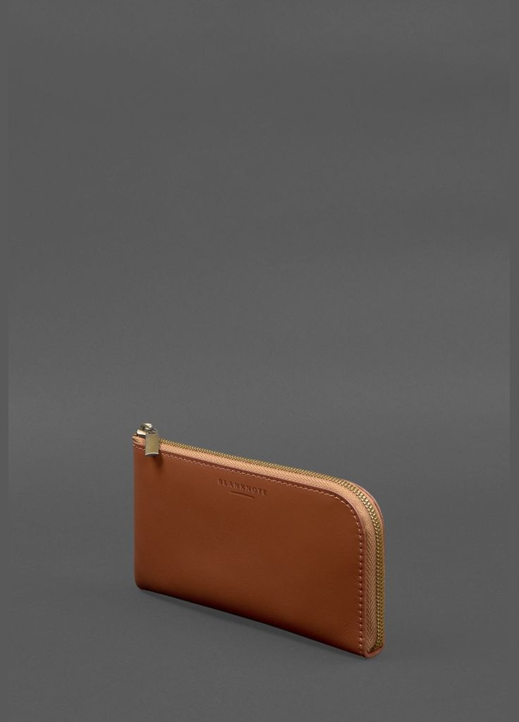 Шкіряне портмоне-купюрник на блискавці 14.1 світло-коричневе (A-028609) BlankNote (328444916)