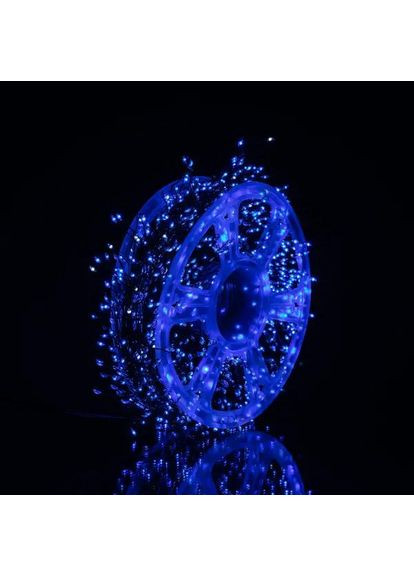 Новогодняя гирлянда комнатная роса Хвойная лапа 50 м 1500 LED зеленый провод Синее сияние D1500L50MGBL Garlando (370373274)