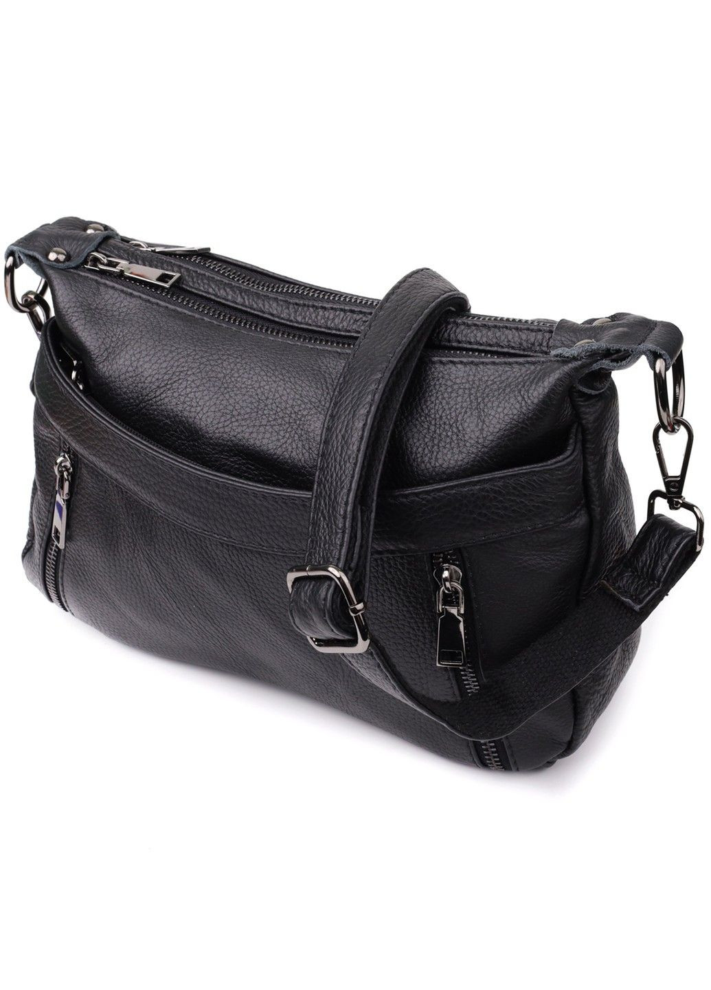 Практичная женская сумка из натуральной кожи 23011 Черный Vintage (357494920)