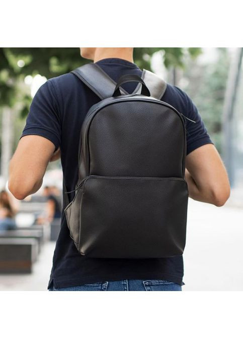 Чорний рюкзак з PU-шкіри з м'якою спинкою - стильний і зручний No Brand (365592430)