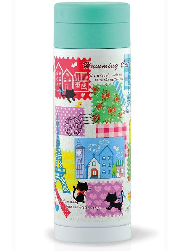 Термос-кухоль Humming Cat 350мл нержавіюча сталь для гарячих напоїв термокухоль з клапаном Fissman (368991211)