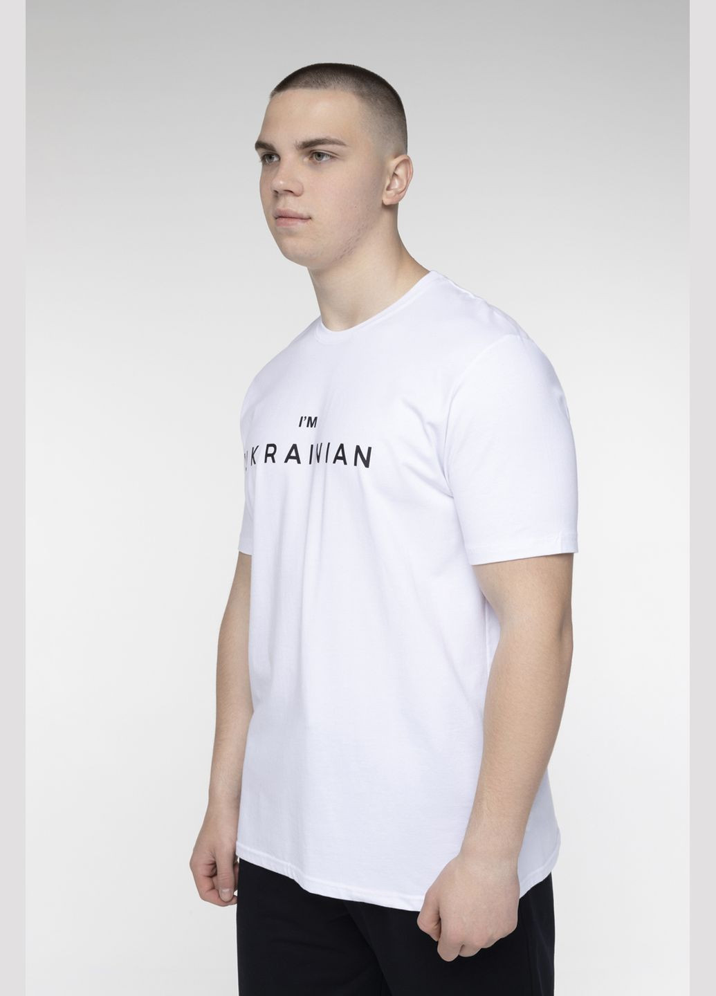 Біла футболка з принтом чоловіча dms-015 білий Demos