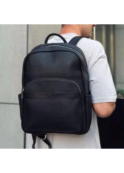 Чоловічий міський шкіряний рюкзак чорний 60320 Tiding Bag (335821511)