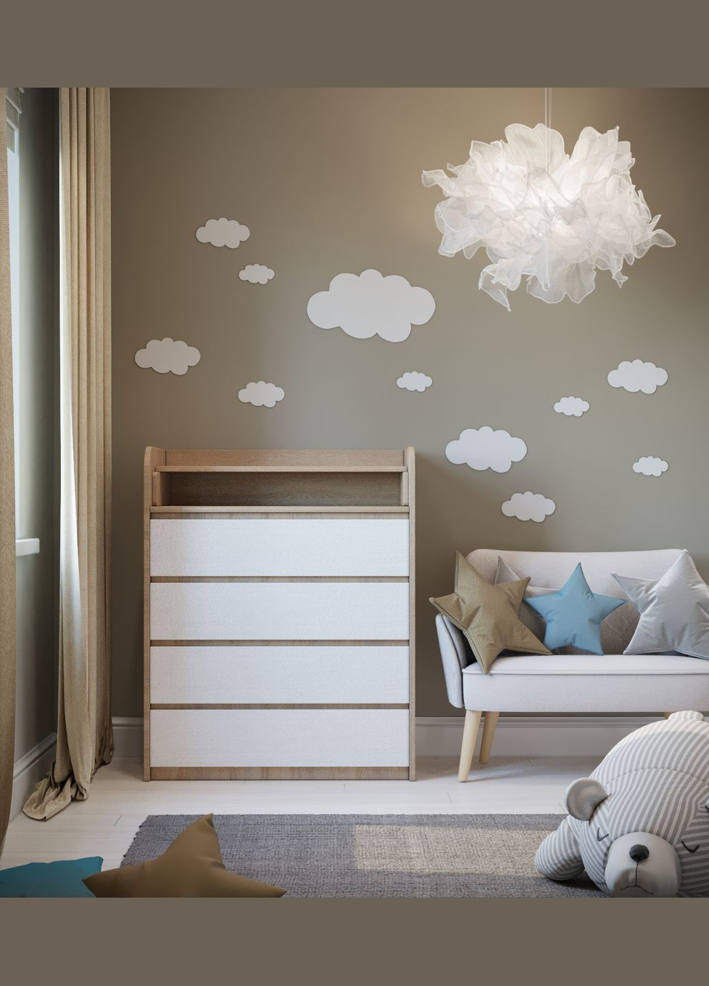 Комод пеленальний 80х45х101 сонома/білий (телескопи) (EVR-2446) Еверест (311683544)