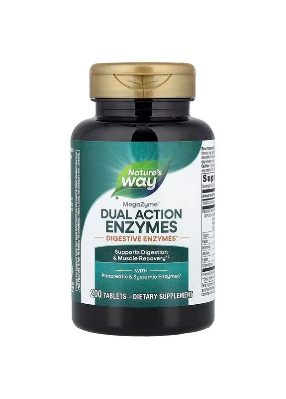 Ферменты для мышц и пищеварения Mega-Zyme 200 таблеток 250-500 мг No Brand Mega-Zyme® (402071282)