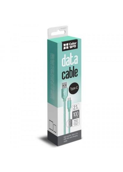 Дата кабель USB 2.0 AM to TypeC mint (CW-CBUC003-MT) Colorway usb 2.0 am to type-c mint (268144222)