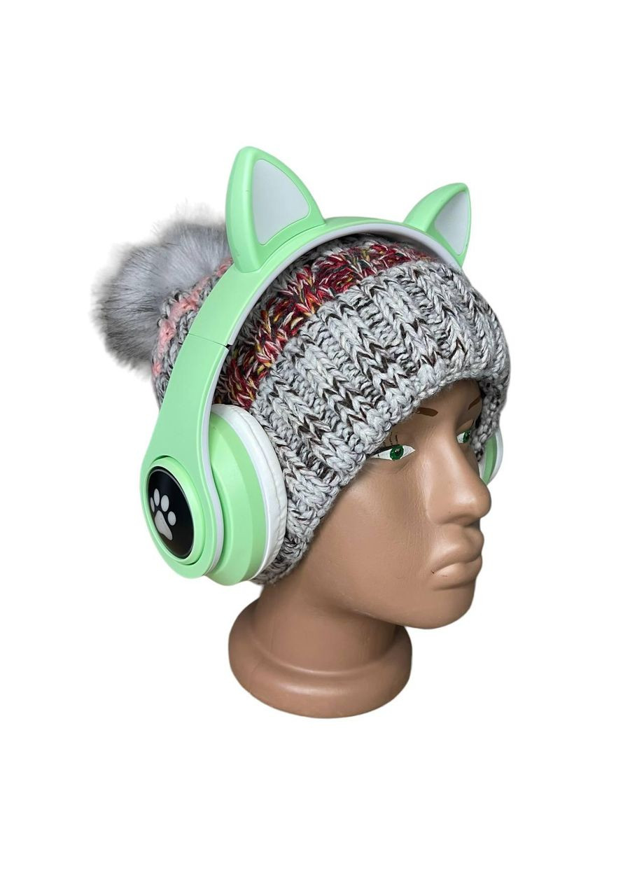 Навушники дитячі Cat Ear В39М підсвічування/FM-радіо/MicroSD/Bluetooth м'ятний (1756375769) No Brand (335419356)