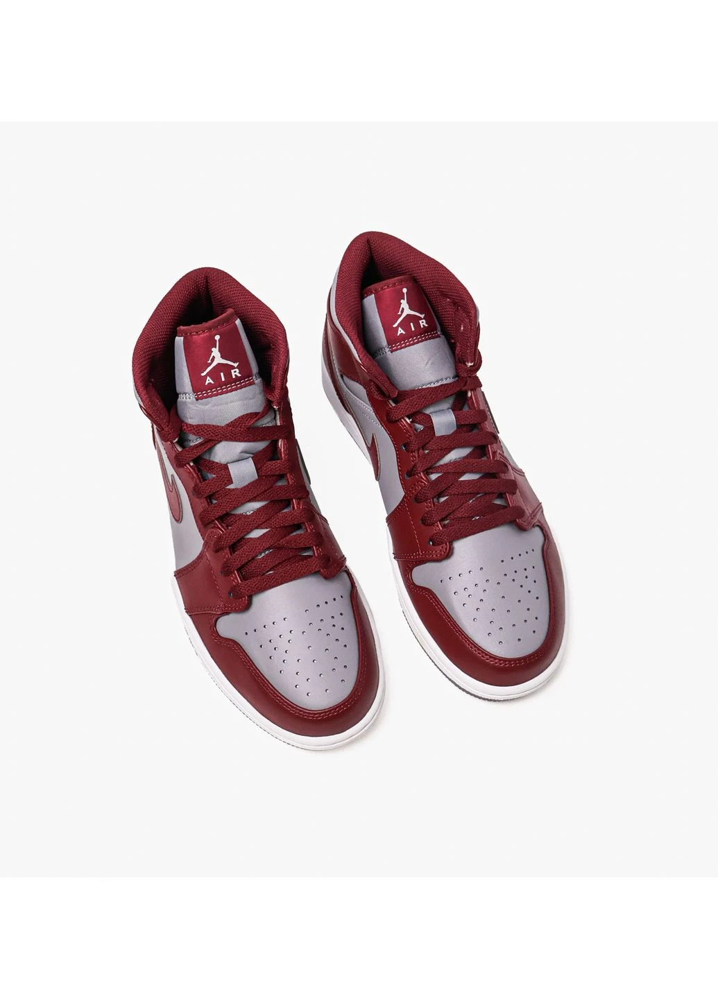 Цветные демисезонные кроссовки 1 mid red/grey dq8426-615 Air Jordan