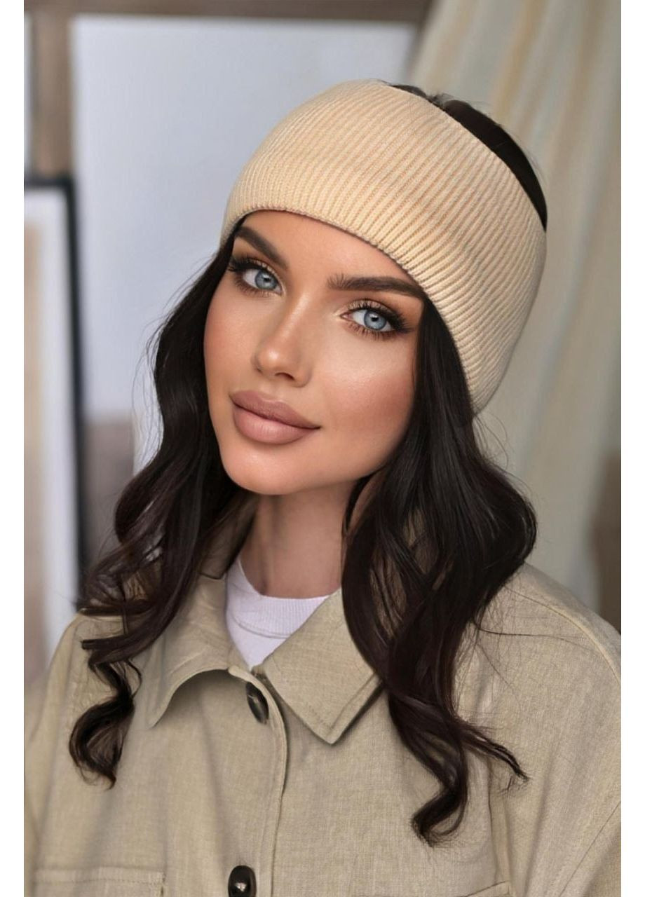 Повязка рельефной вязки, цвет Бежевый Fashion (365072276)