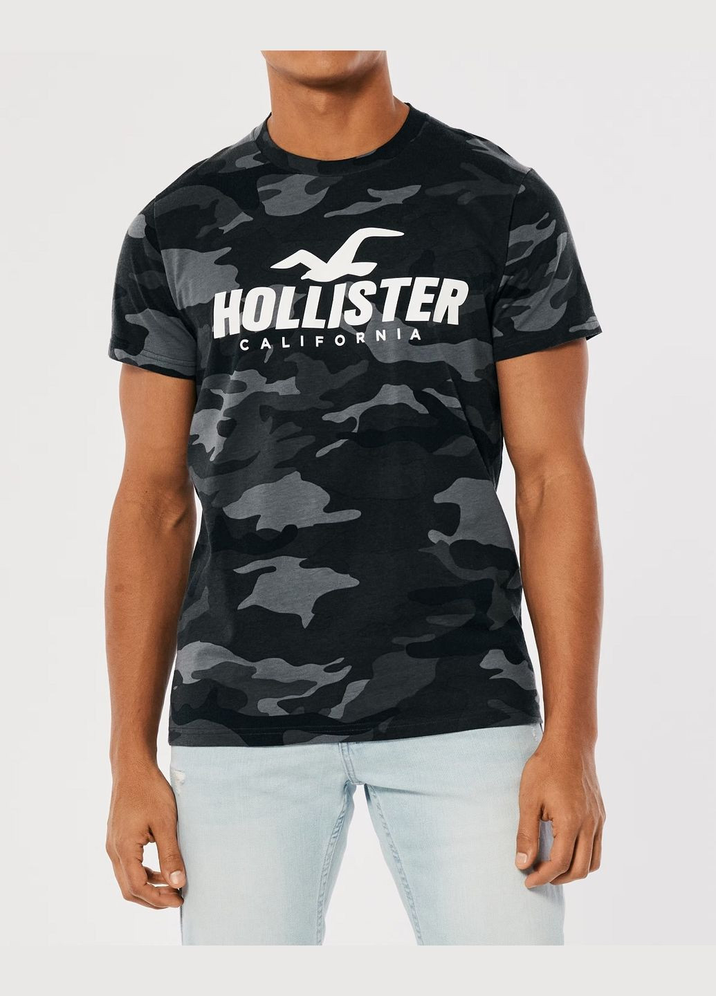 Темно-серая футболка hc9588m Hollister
