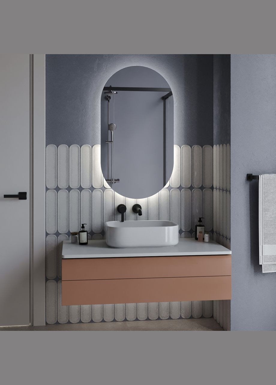 Фігурне навісне дзеркало з LED-підсвіткою Ліль 1000×600 MORELI (335422869)