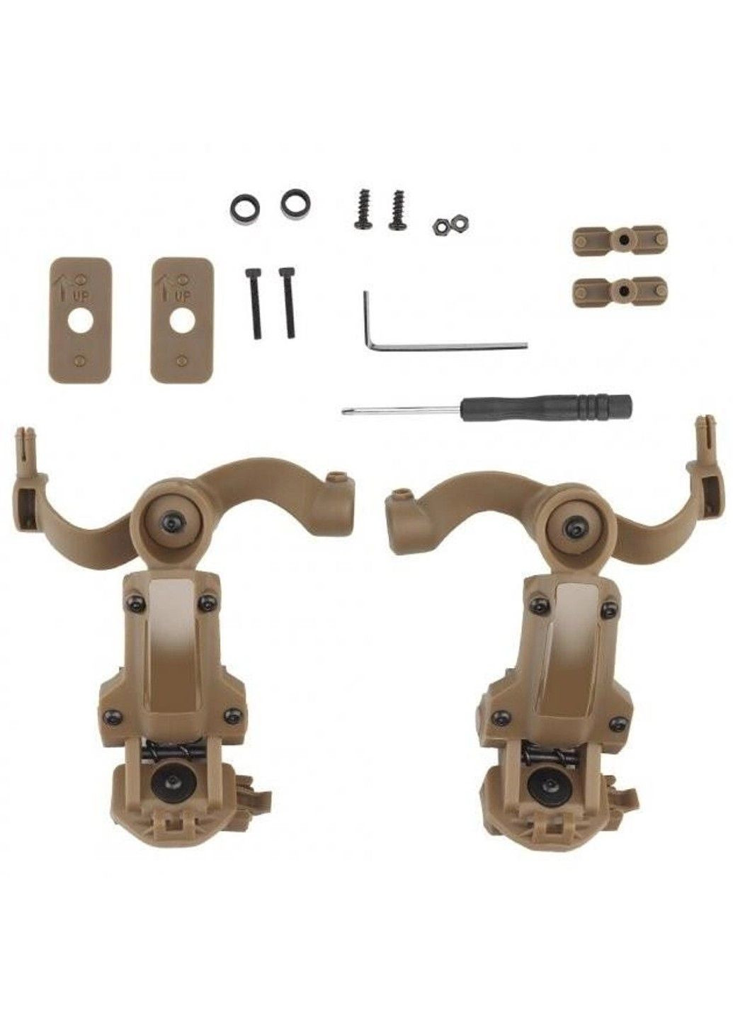 Тактичні навушники на шолом Walkers + кріплення OPS Core (Чебурашки) Мультикам Razor (333662447)