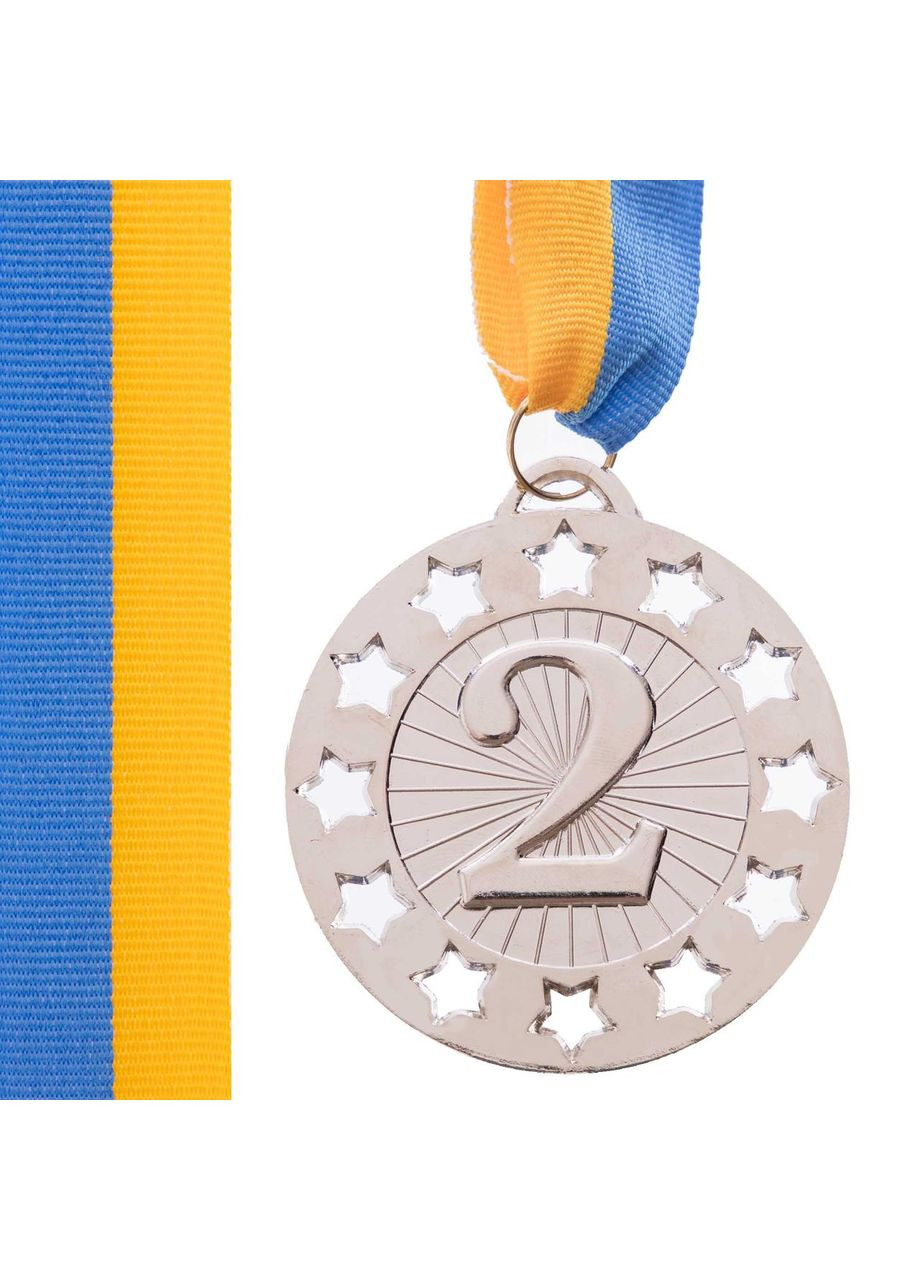 Медаль спортивная с лентой WIN d-6,5см C-6405 (металл, 2-серебро d-6,5см, 38g) SP-Sport (361440126)