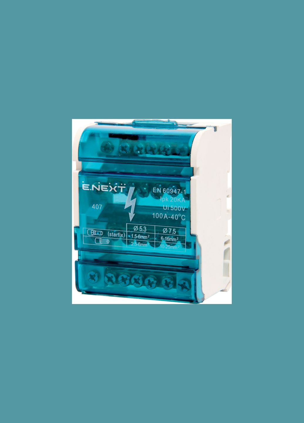 Шина нулевая (кросс-модуль) 4х7 отверстий 100А на DIN-рейку [p0650004] e.cbs.pro.4.7 E.NEXT (344542693)