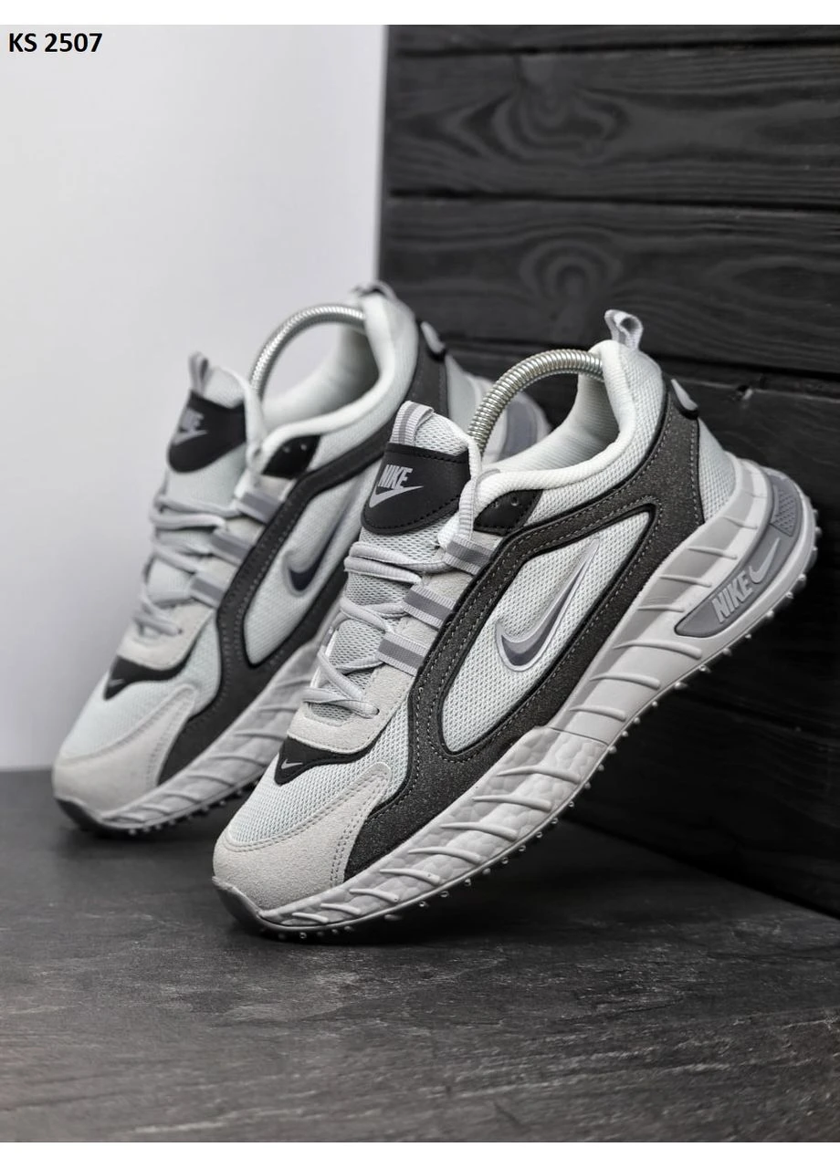Сірі літні кросівки nike air running gray найк аір руннінг грей сірі No Brand