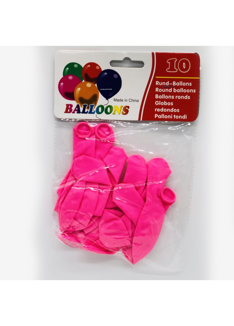Латексные воздушные шары 12» (30 см) розовые - набор 10 шт, для праздников, дней рождений, свадеб, украшения, вечеринок No Brand (365778441)