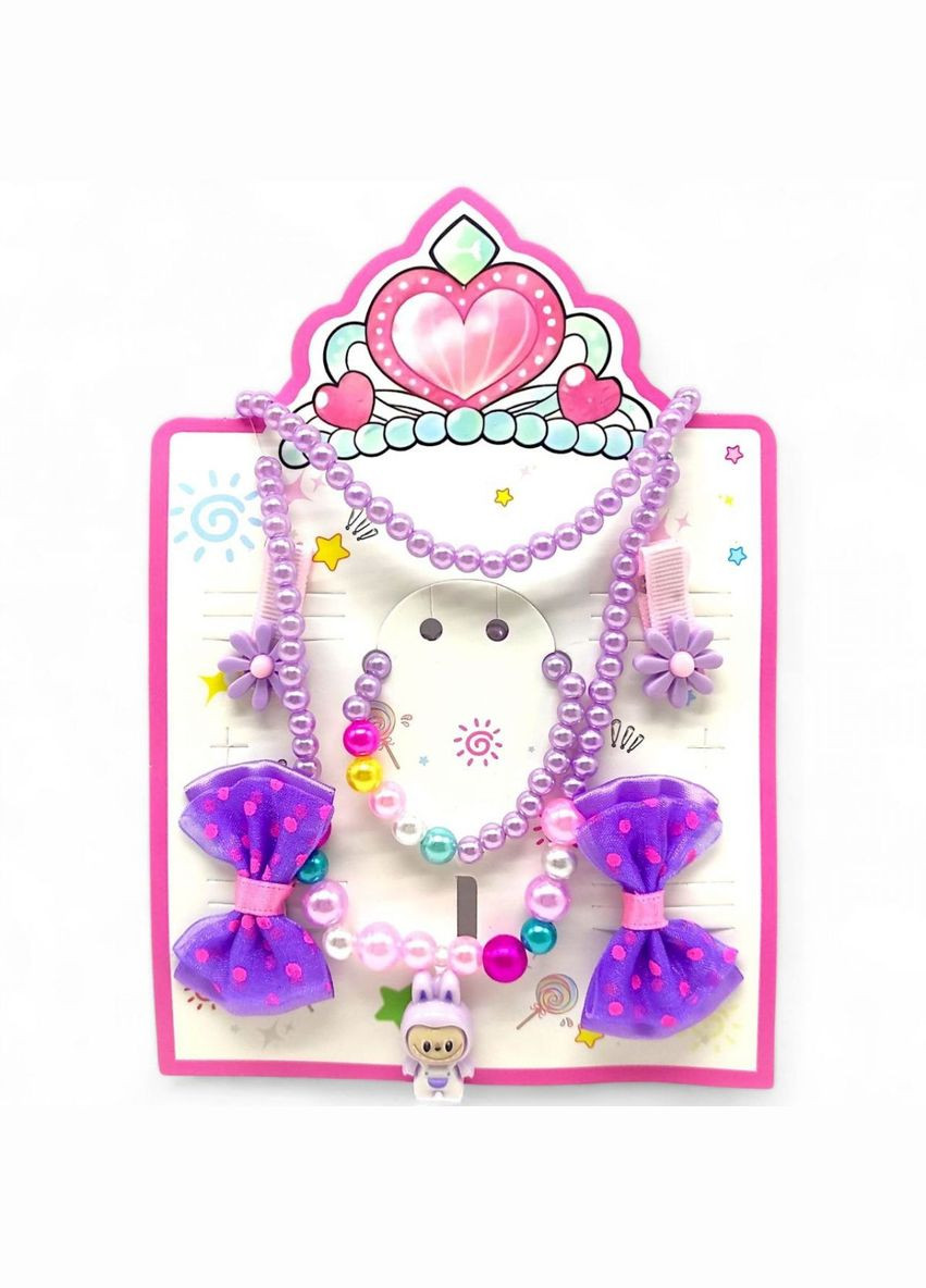 Дитячий набір біжутерії Лабубу (бузковий) MIC (343424928)