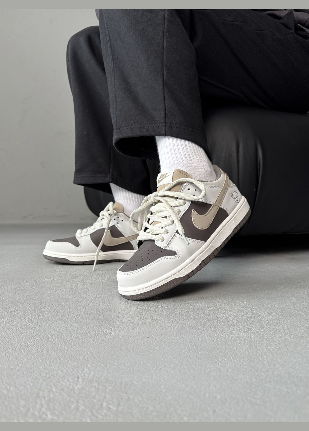 Кроссовки женские Nike SB Dunk Low Teddy Bear beige brown | Найк СБ Данк низкие бежевые коричневые No Brand бежевые демисезоны (316091176)