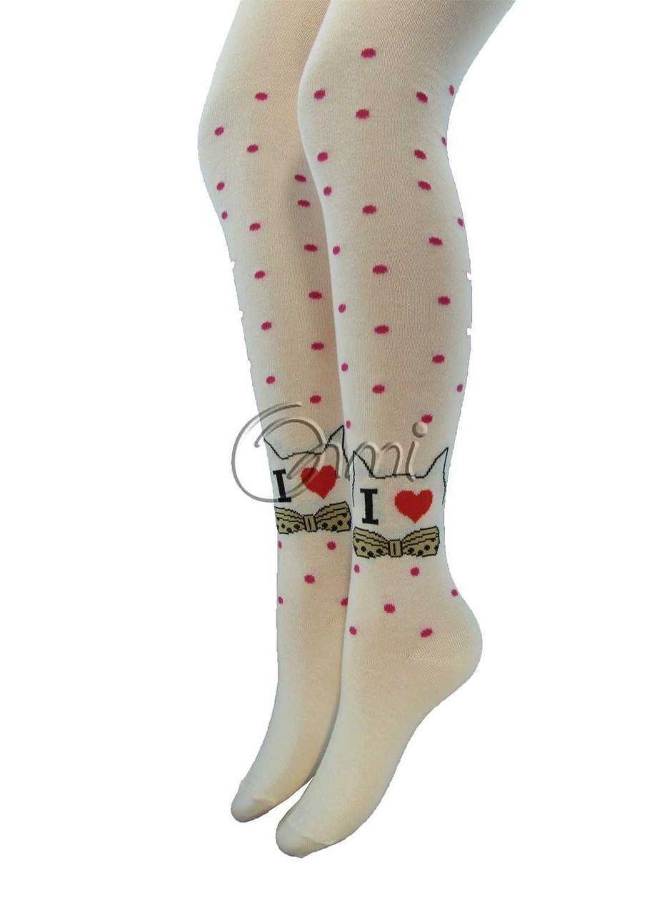 Колготки детские 1011д. р22. рис 207 молочный Котик I Love Олмі (337310281)