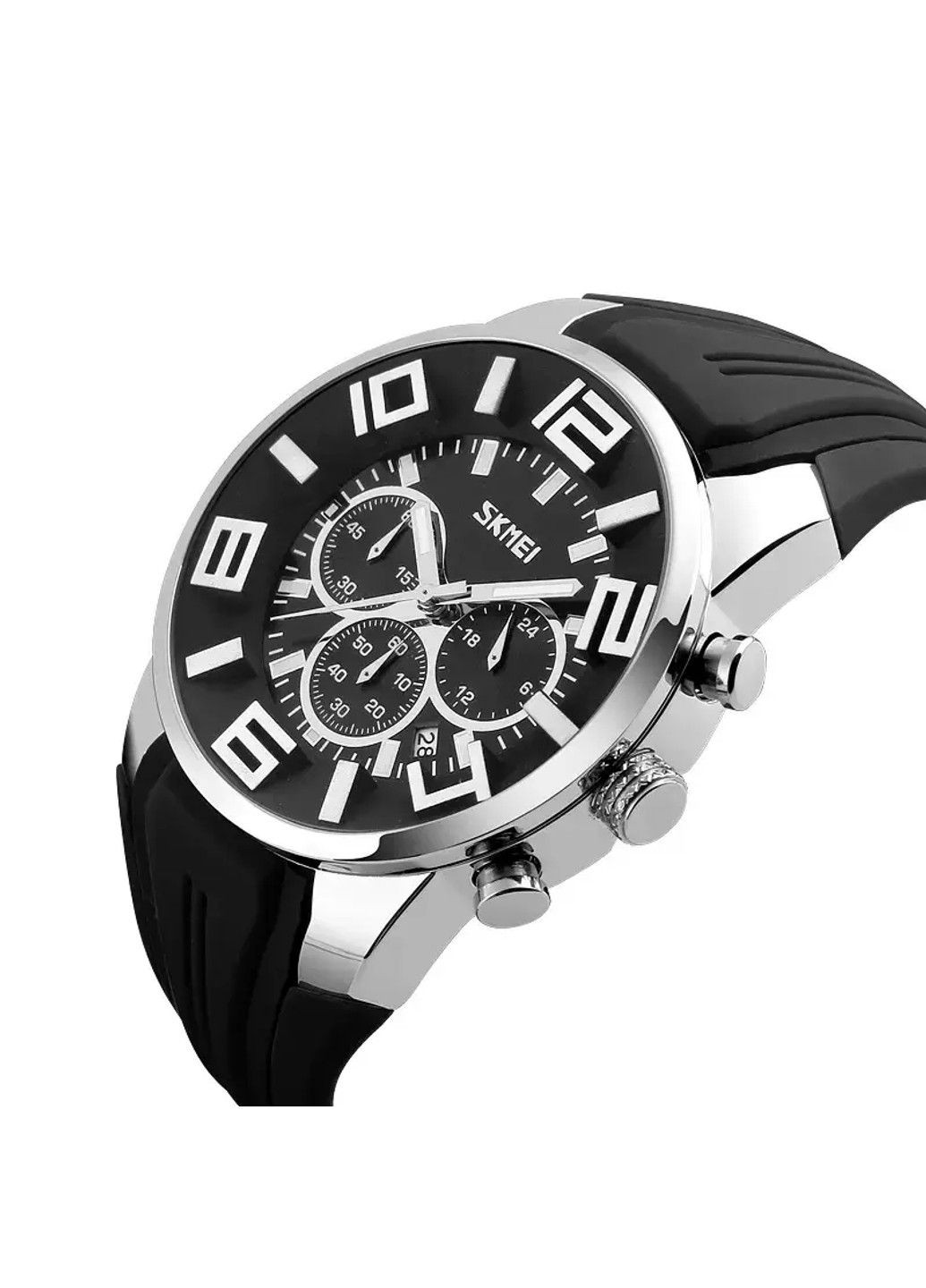 Мужские классические наручные часы 9128 (Черные с черным циферблатом ) Skmei (314483266)