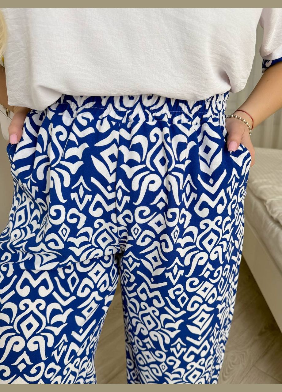 Женский свободный летний костюм блуза + широкие брюки Style Point (334292765)