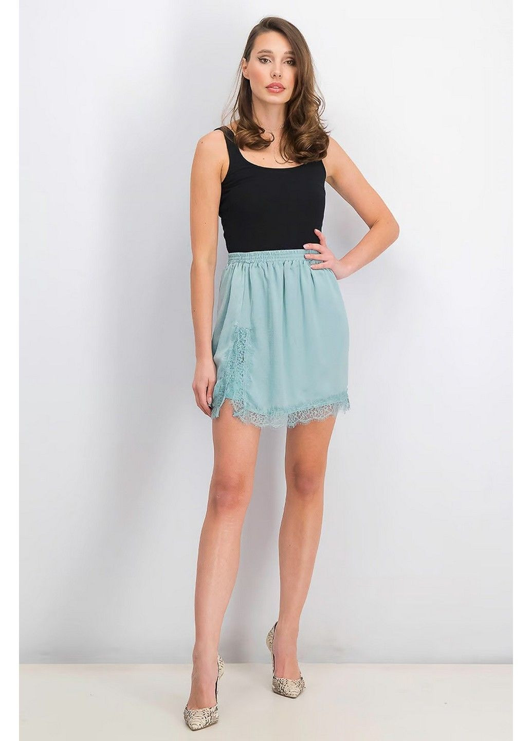 Бирюзовая юбка Mango