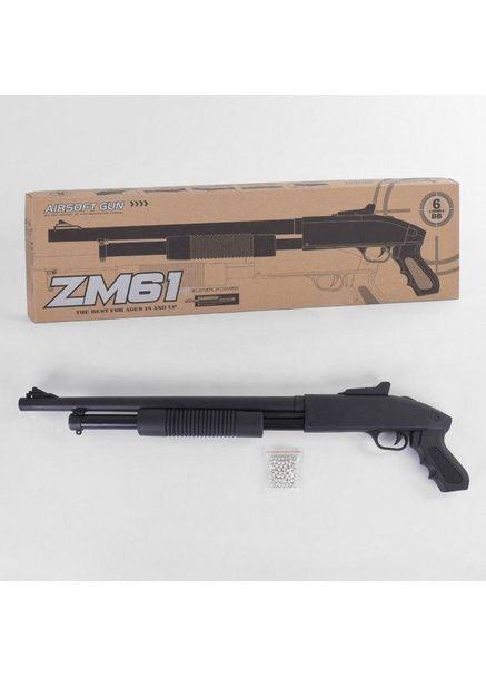 Дитяча помпова рушниця Вінчестер ZM 61 на кульках 6 мм, метал Чорний CYMA (360544434)