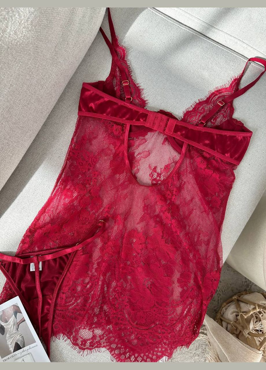 Спокусливий напівпрозорий мереживний пеньюар No Brand (328904525)