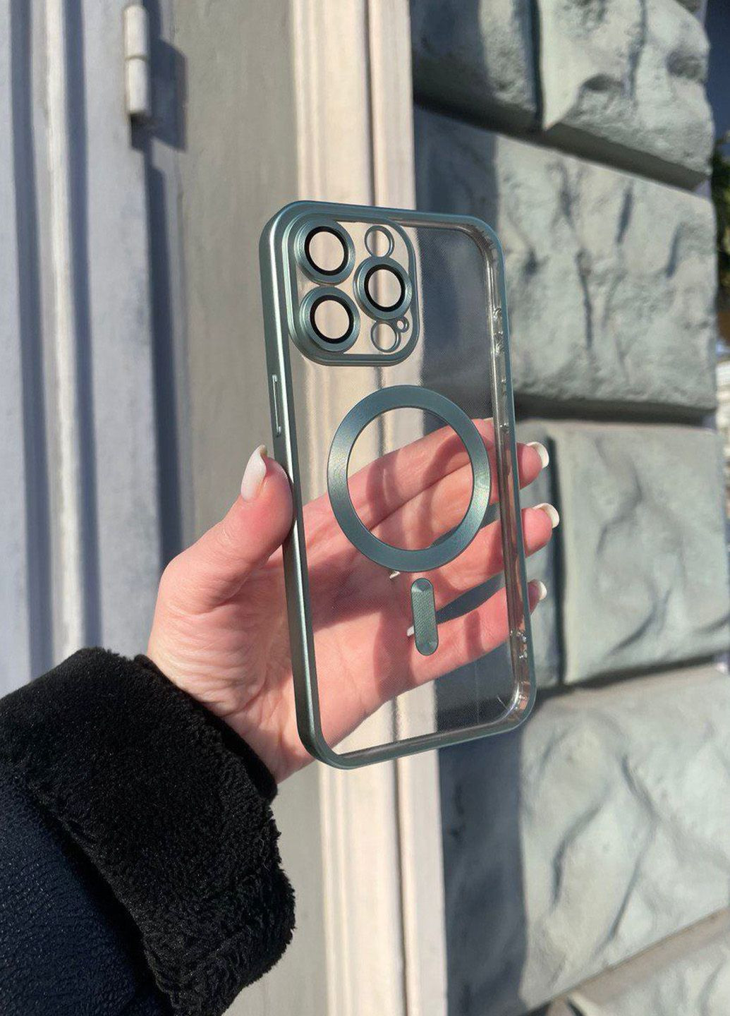 Силіконовий чохол Shining для iPhone 15 Pro Max Green MagSafe / Айфон 15 Про Макс зелений з магсейф No Brand (282676408)