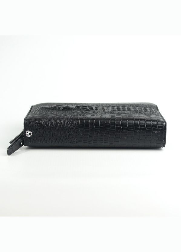 Клатч мужской черный толстый с тиснением крокодил, Классическая сумочка клатч на две молнии из кожзама Balisa (266266489)
