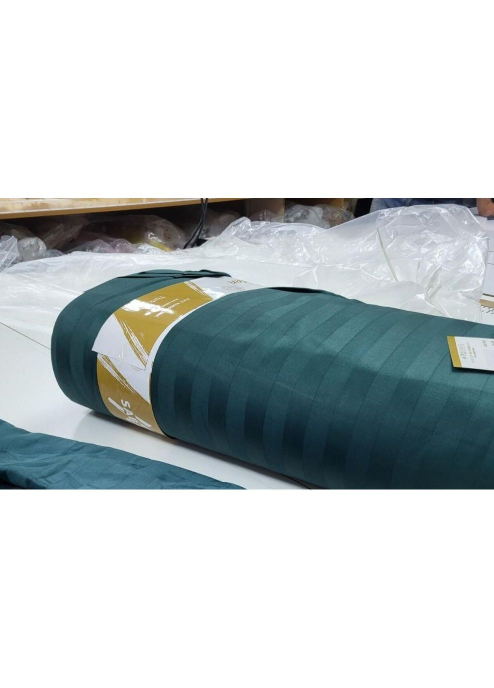 Постільна білизна DEEP EMERALD, сатин страйп 2/2см Двухспальний розмір, наволочки 50/70 No Brand (363193501)