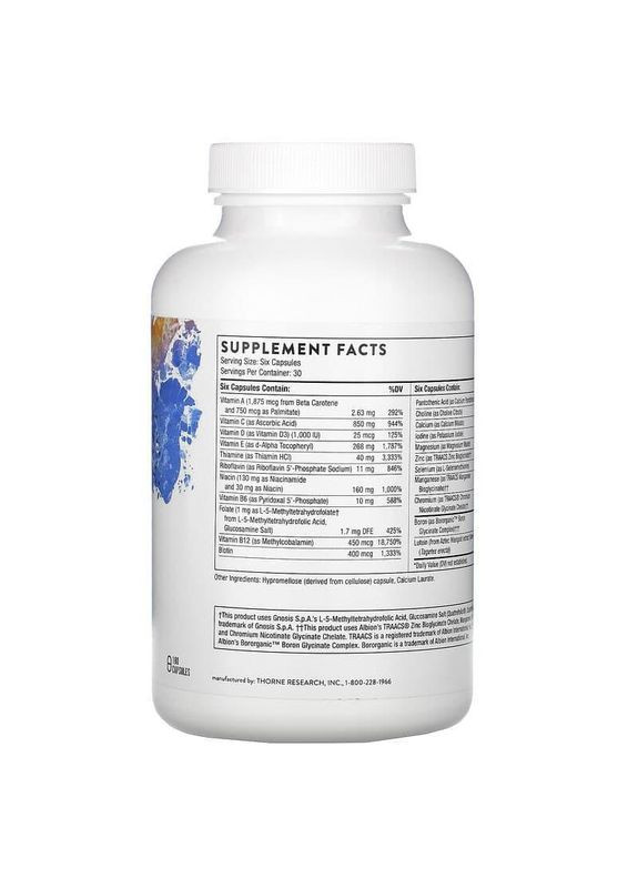 Мультивітаміни для чоловіків 50+ Thorne Men’s Multi 50+ 180 капс Thorne Research (359473099)