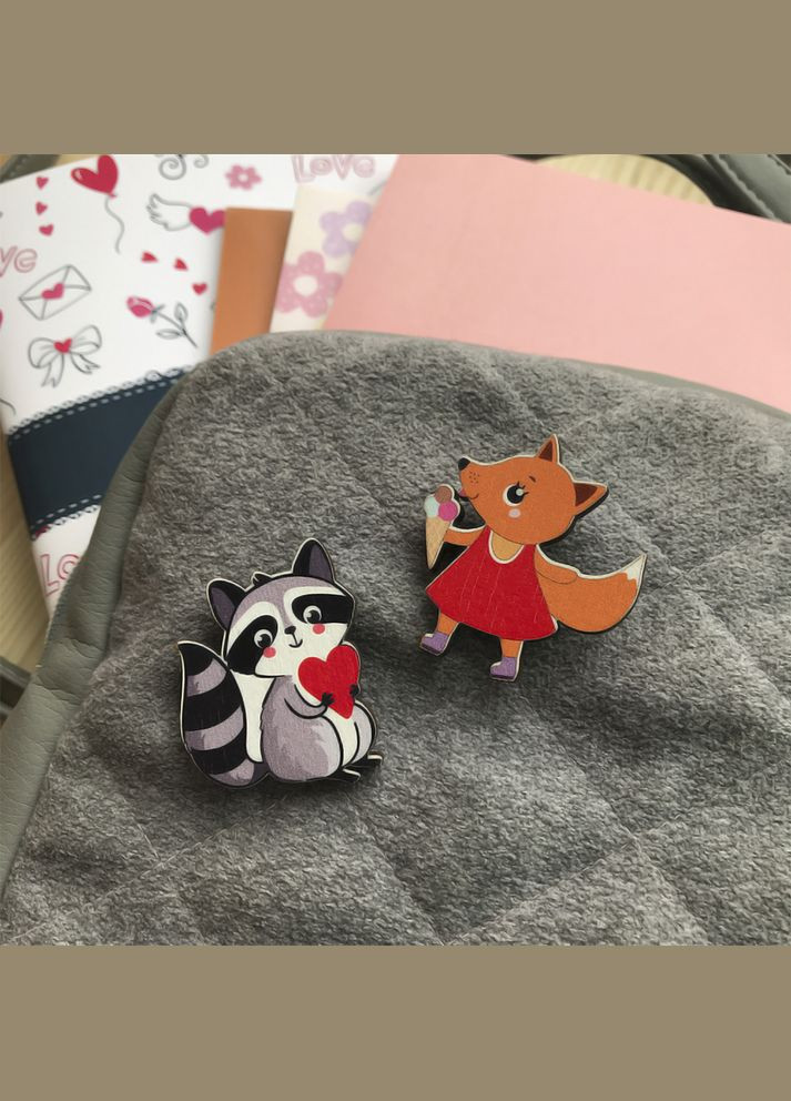 Значок из дерева "Лиса с мороженым" Cozy-Up (291162266)