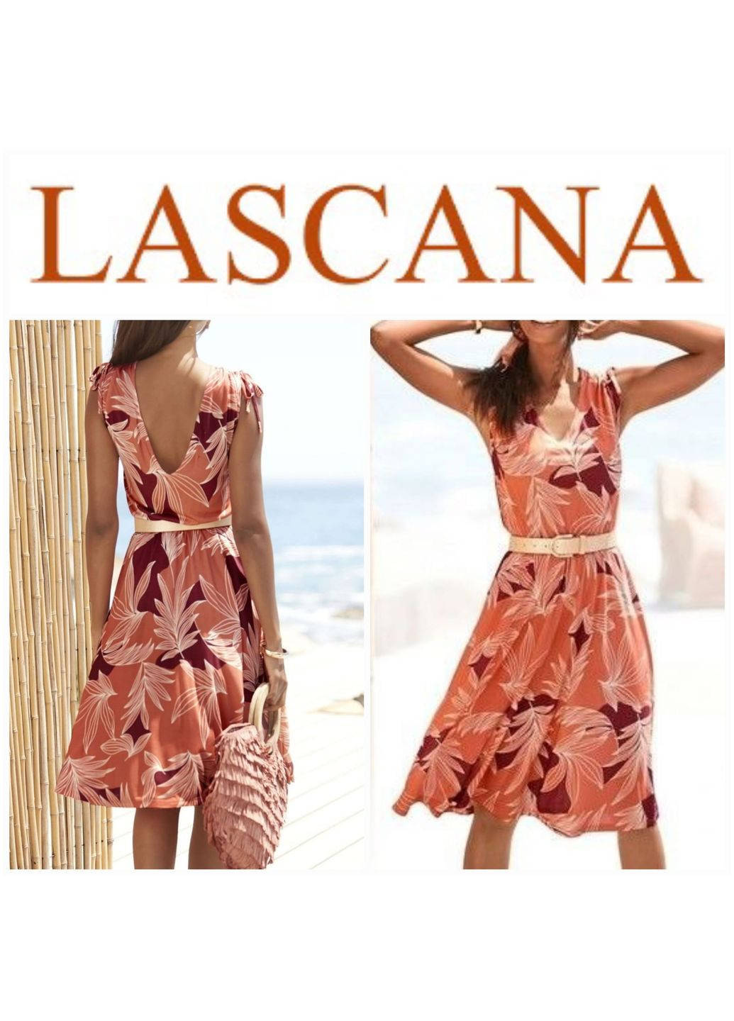 Комбинированное кэжуал платье Lascana с цветочным принтом