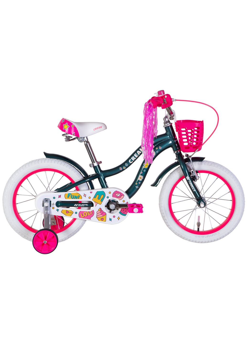 Велосипед алюміній 18 CREAM гальмівна рама-9" з рожевим з корзиною Pl з крилом Pl 2024 Formula (369782984)