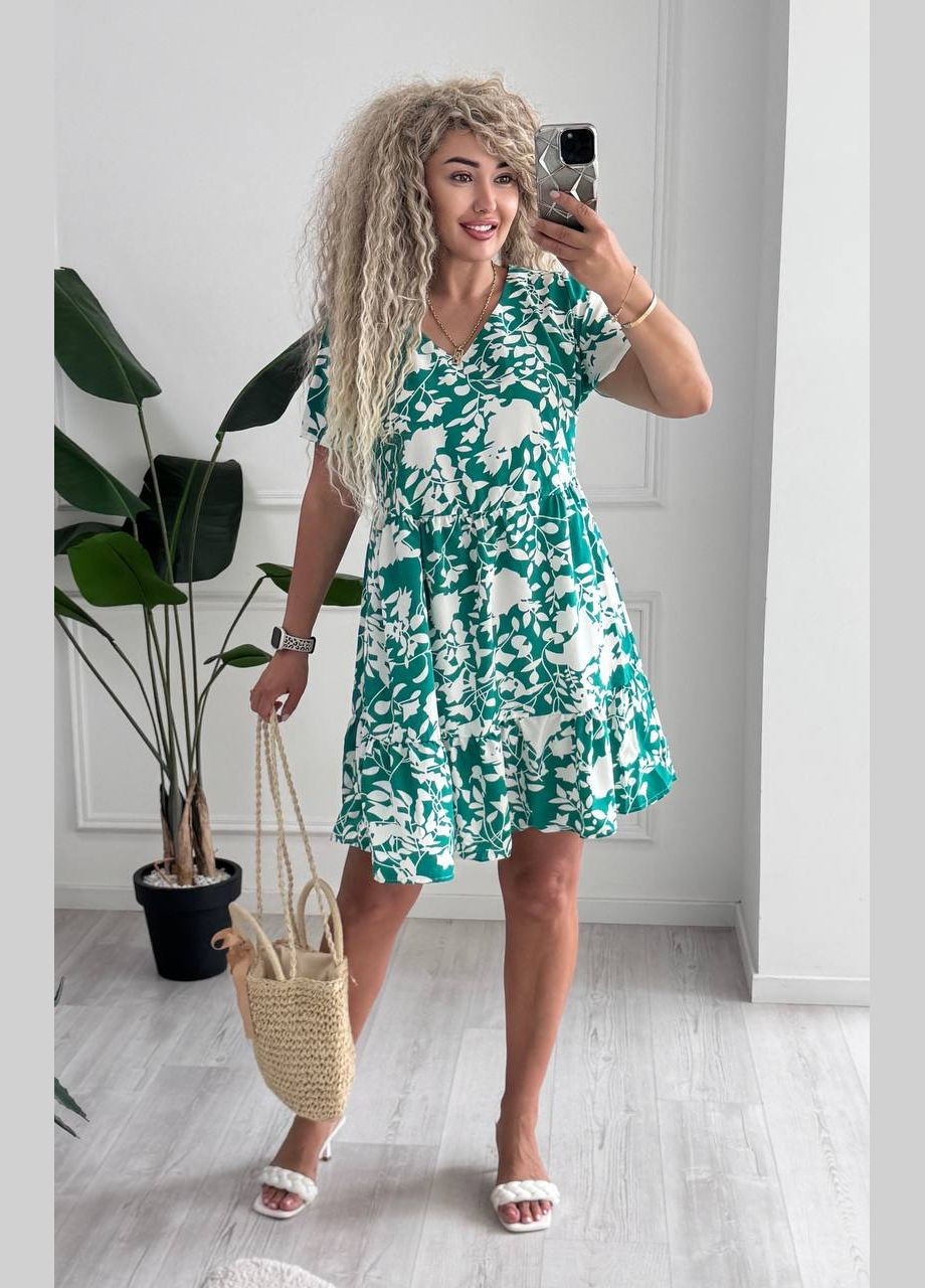 Зелена повсякденний, кежуал жіноча сукня Style Point з квітковим принтом