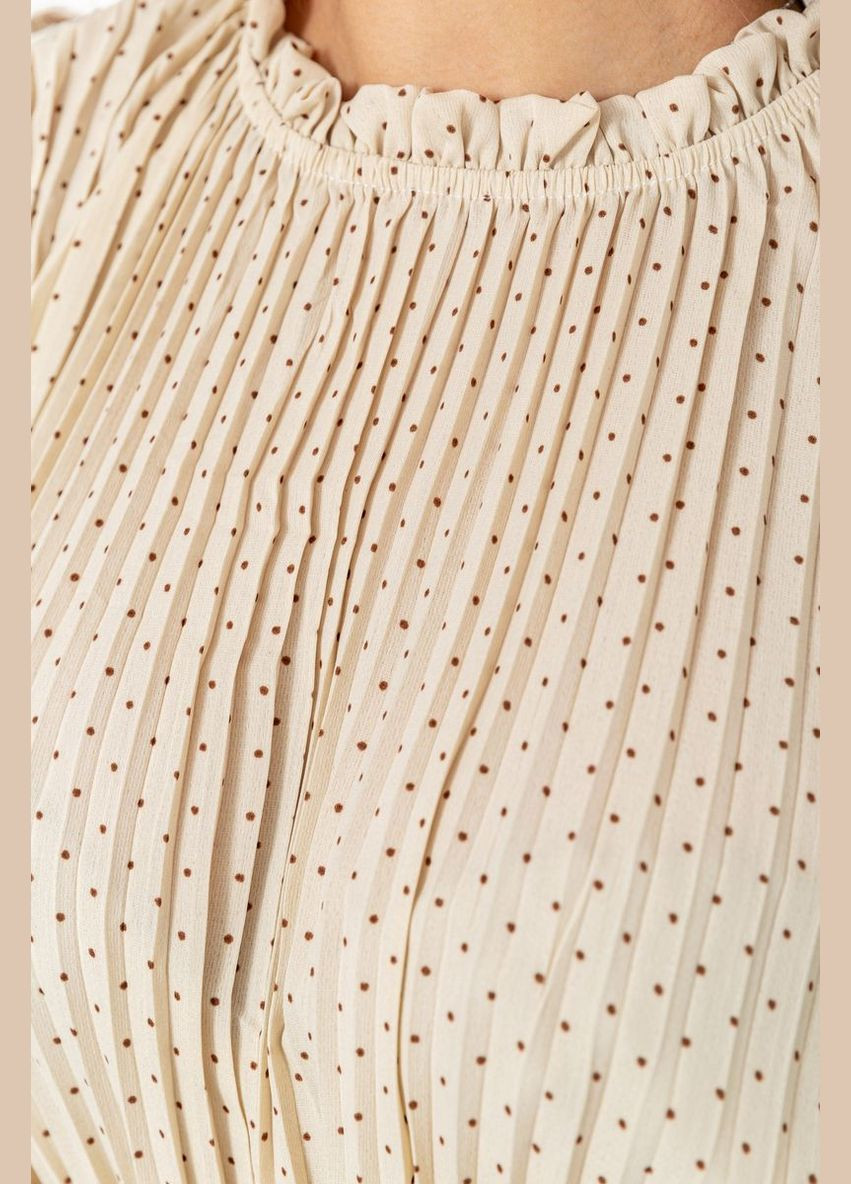 Светло-бежевое платье свободного кроя шифоновое,, 204r701 Ager