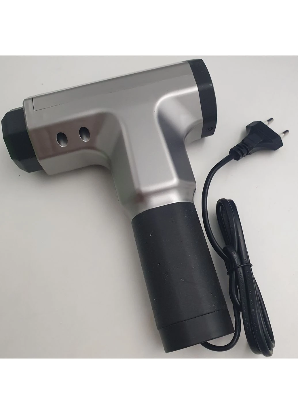 Мышечный массажер для тела ручной 220V портативный 4 насадки RF-709 серый Fascial Gun (383041435)