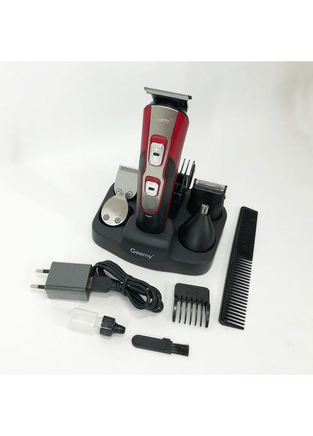 Машинка для стрижки 10в1 GM-592, машина для окантування, підстригальна машинка. Колір: червоний Gemei (365812799)