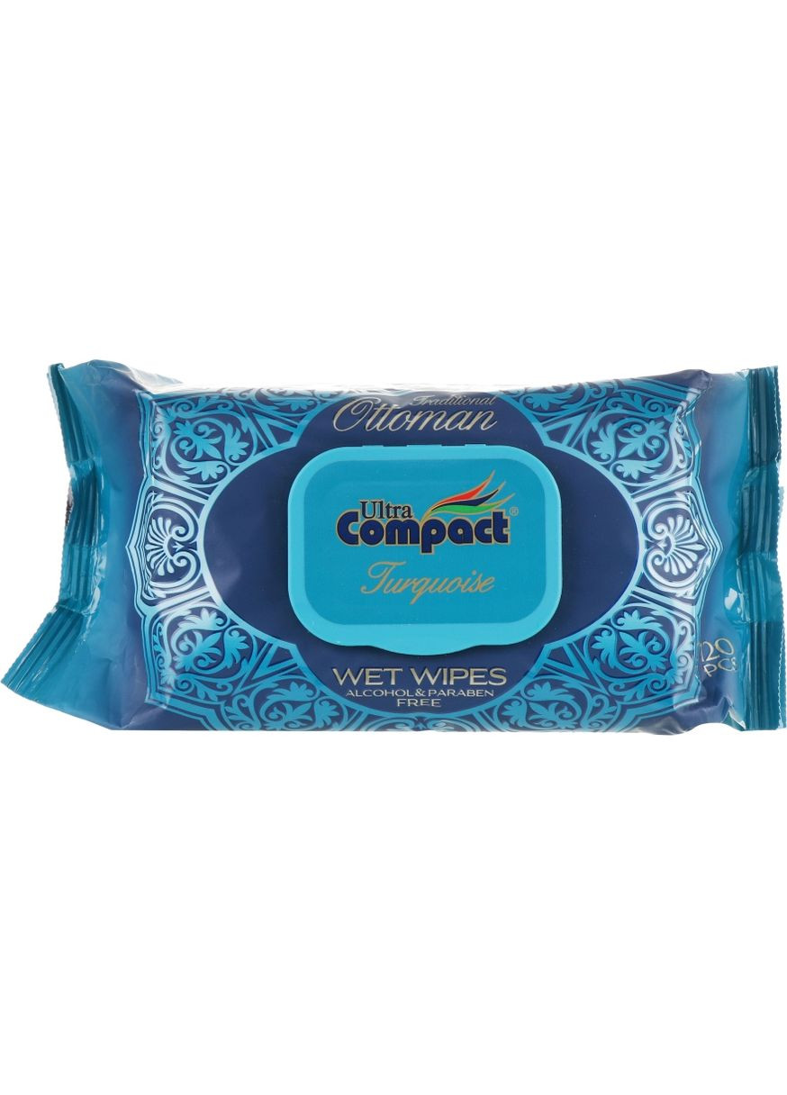 Вологі серветки з клапаном "Бірюза" Ottoman Wet Wipes 120шт (636539-27061366) Ultra Compact (368615928)