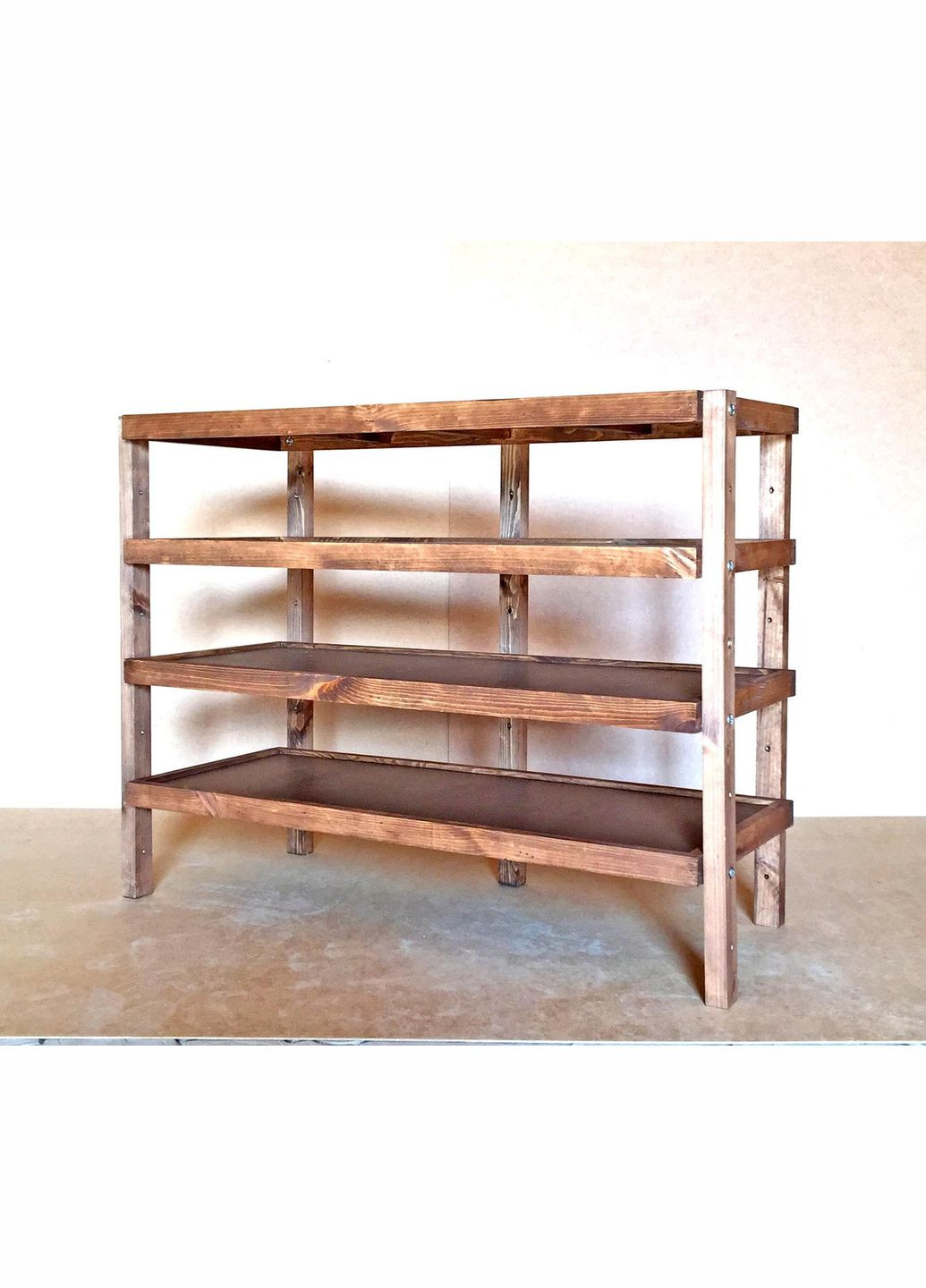 Етажерка розбірна з дерева Честер 4 полиці 40х100х80 капучино (ЄТЖ-844010080) No Brand (327844694)