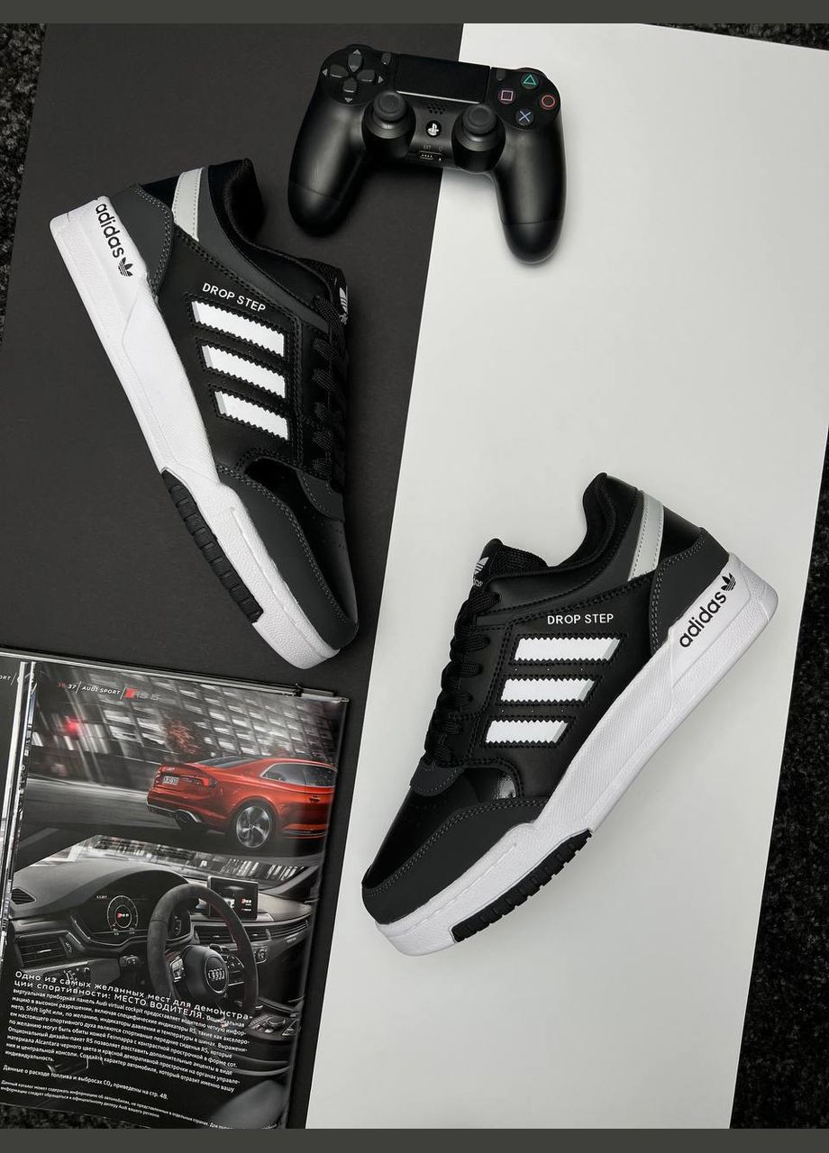 Чорні Осінні кросівки чоловічі, вьетнам adidas Originals Drop Step Black Gray White