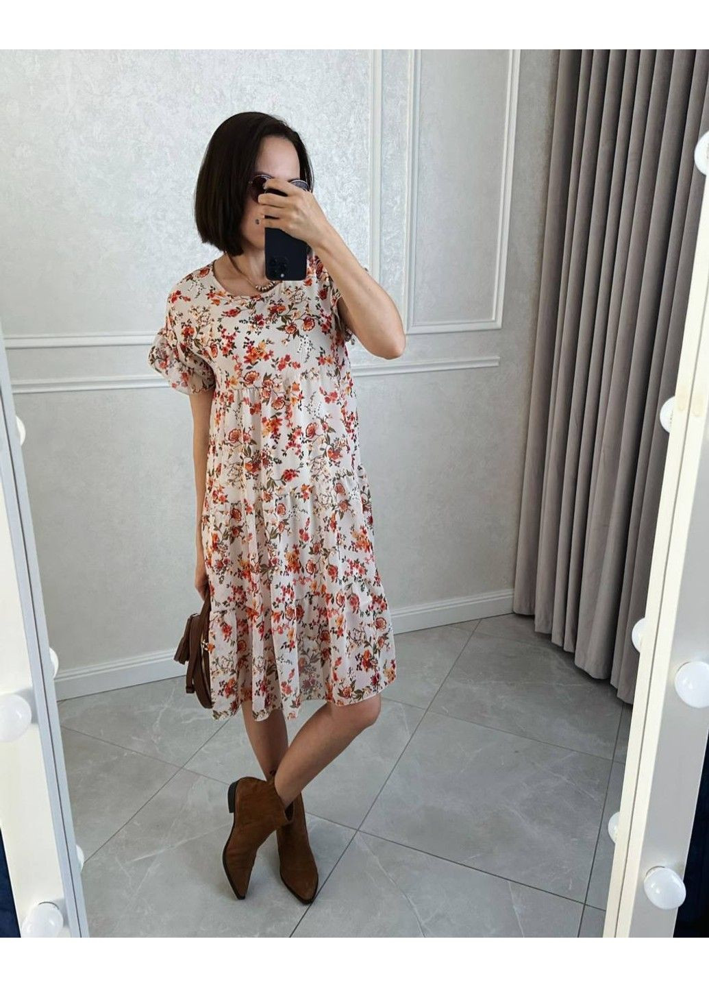 Молочна жіноча сукня шифон модель 822 молоко Україна