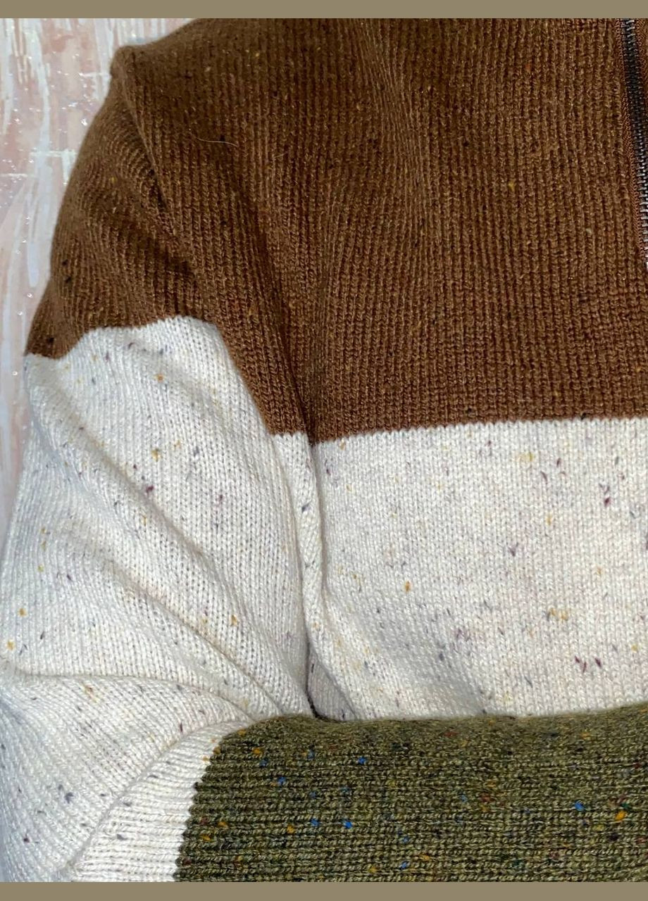 Комбинированный зимний мужской свитер Wool & Cashmere