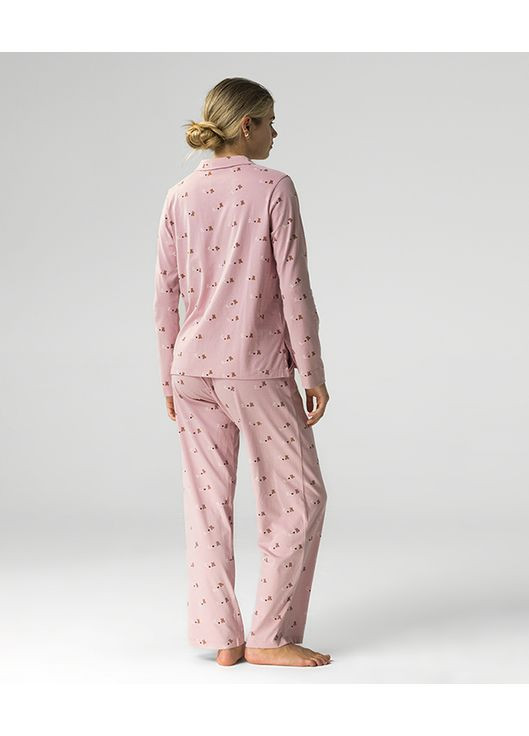 Рожева всесезон піжама жіноча бавовняна сорочка і штани nlp 484 сорочка + брюки Atlantic