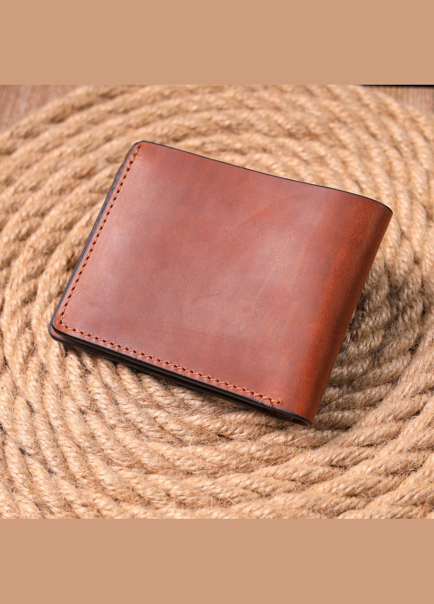 Місткий чоловічий шкіряний гаманець у дві будови Слава ЗСУ світло-коричневий 16737 Grande Pelle (329198322)