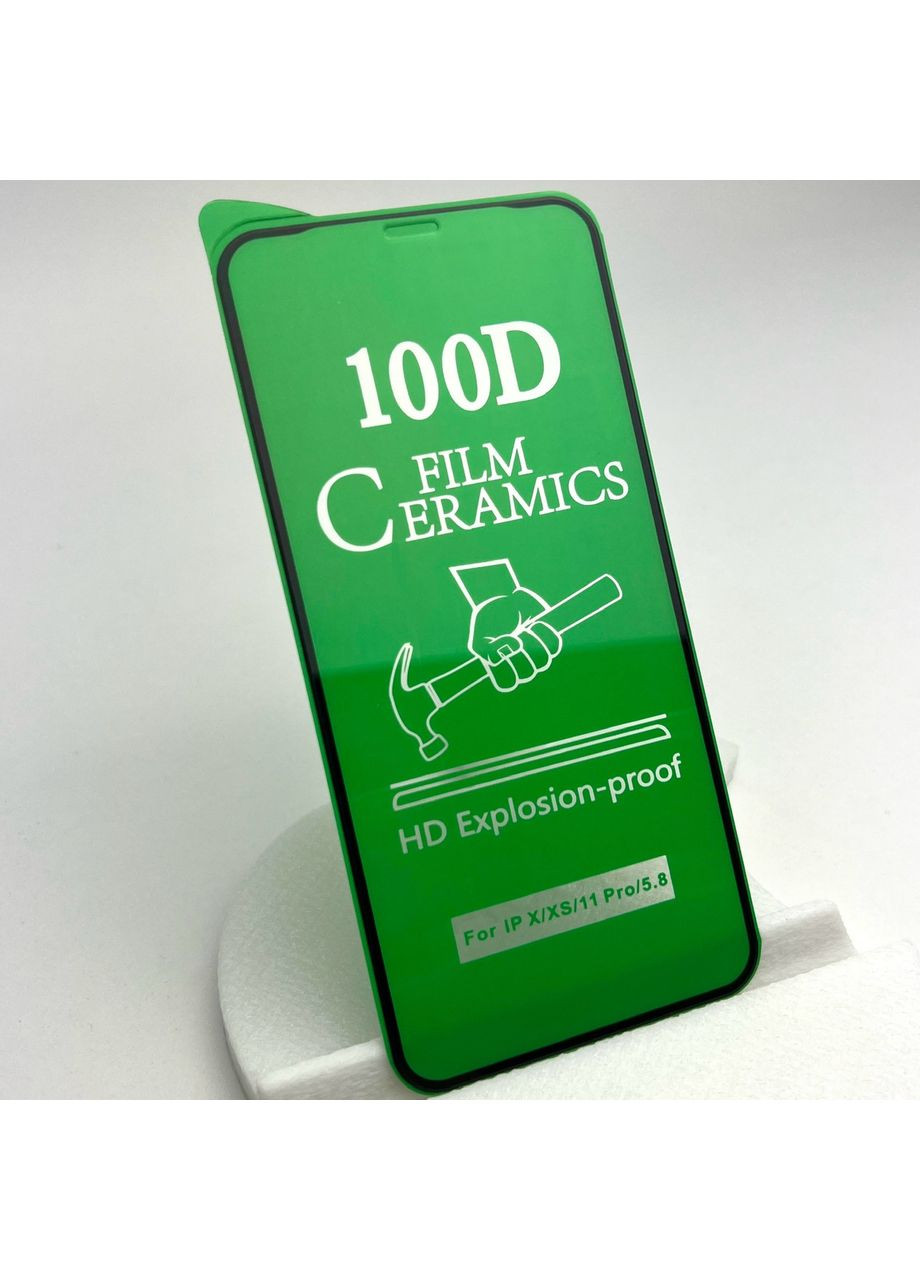 Захисне гнучке скло на X XS Ceramic 9D anti shock керамічне для айфон 10 No Brand (369137002)