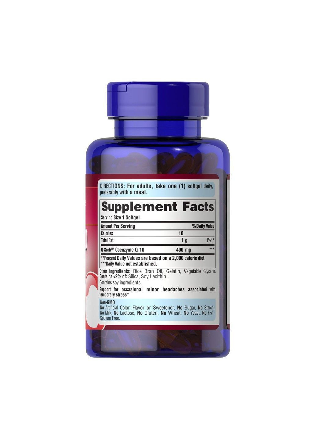 Коэнзим Puritan's Pride Q-Sorb CO Q-10, 400 мг, 60 капсул Puritans Pride (364956338)