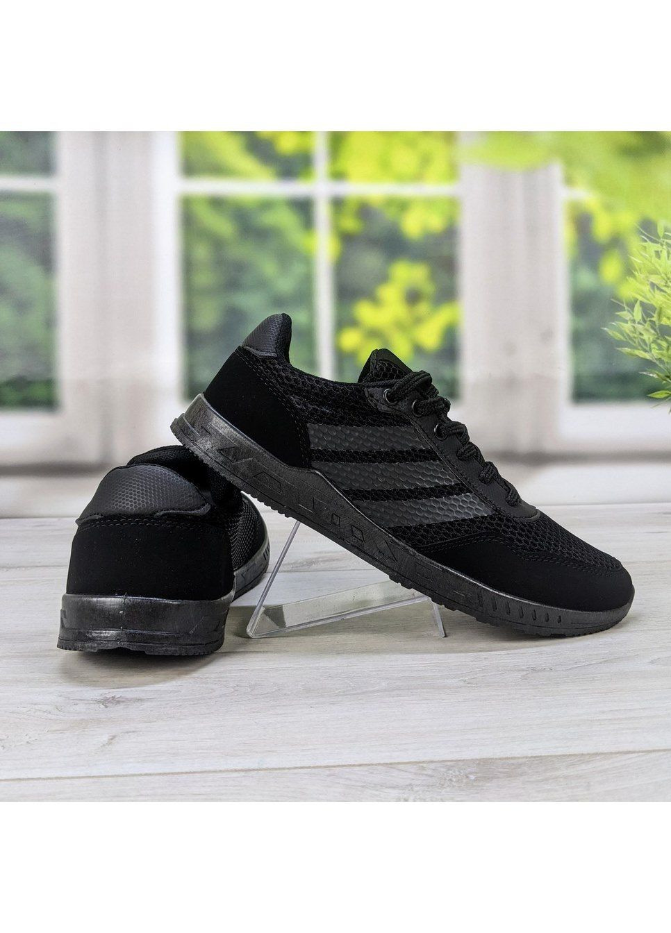 Черные летние кроссовки мужские летние сетка Bromen