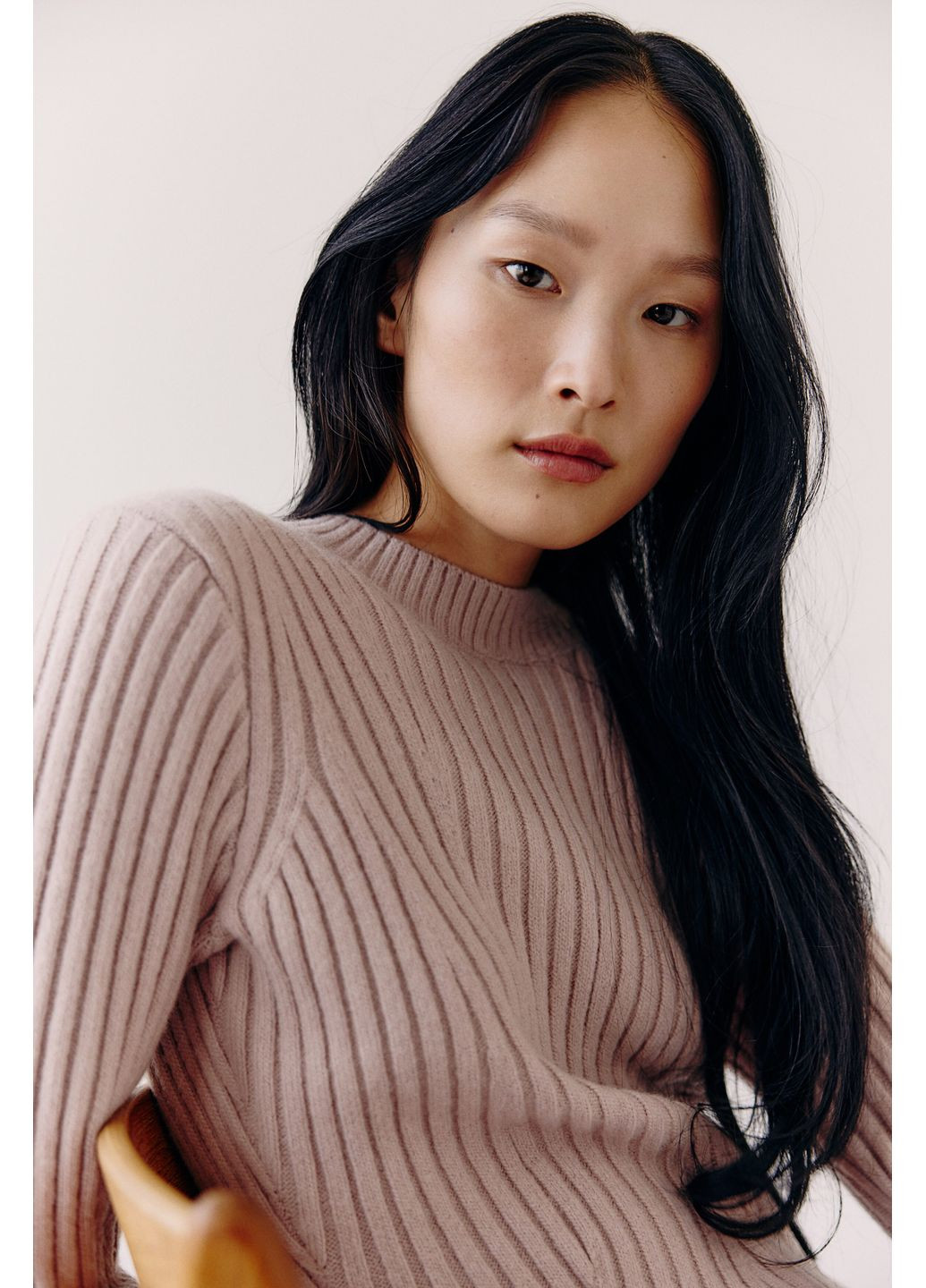 Рожева кежуал в'язане плаття H&M однотонна